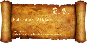 Rubicsek Viktor névjegykártya