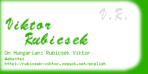 viktor rubicsek business card